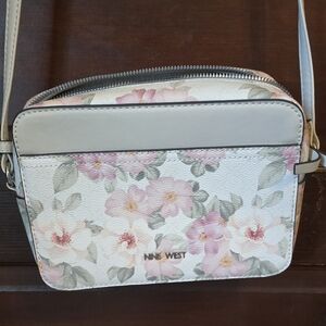 Nine West Floral Crossbody Bag - Pink and White